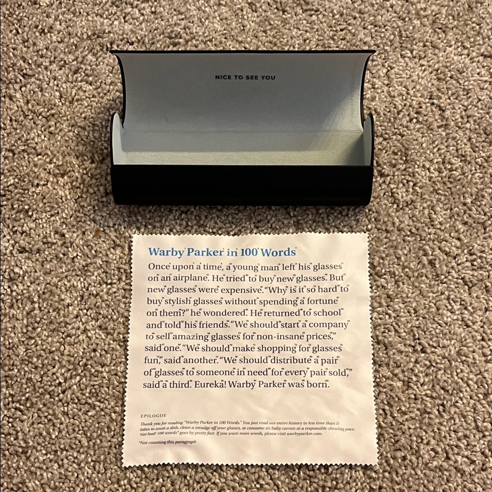 Warby Parker Navy Glasses Case with White Cloth